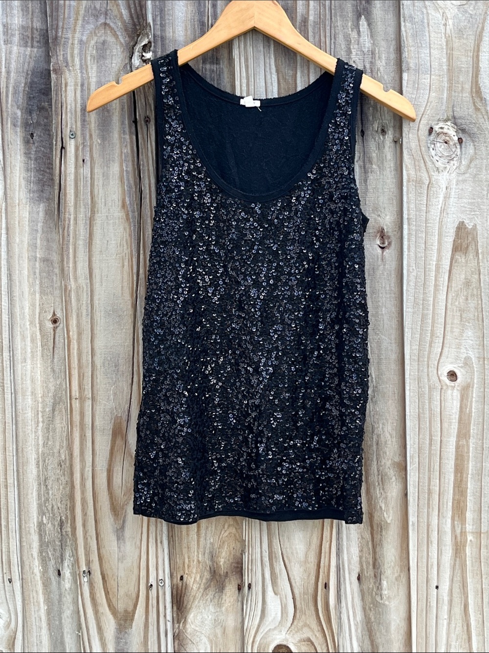 J. Crew Black Sequin Tank Top